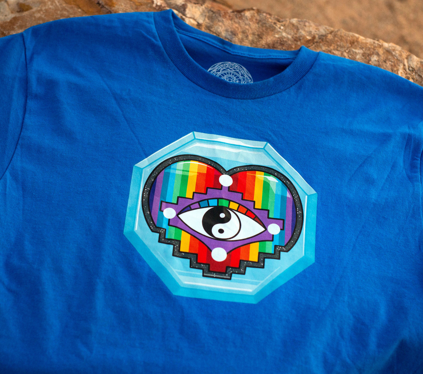 Rainbow Heart T-Shirt Blue