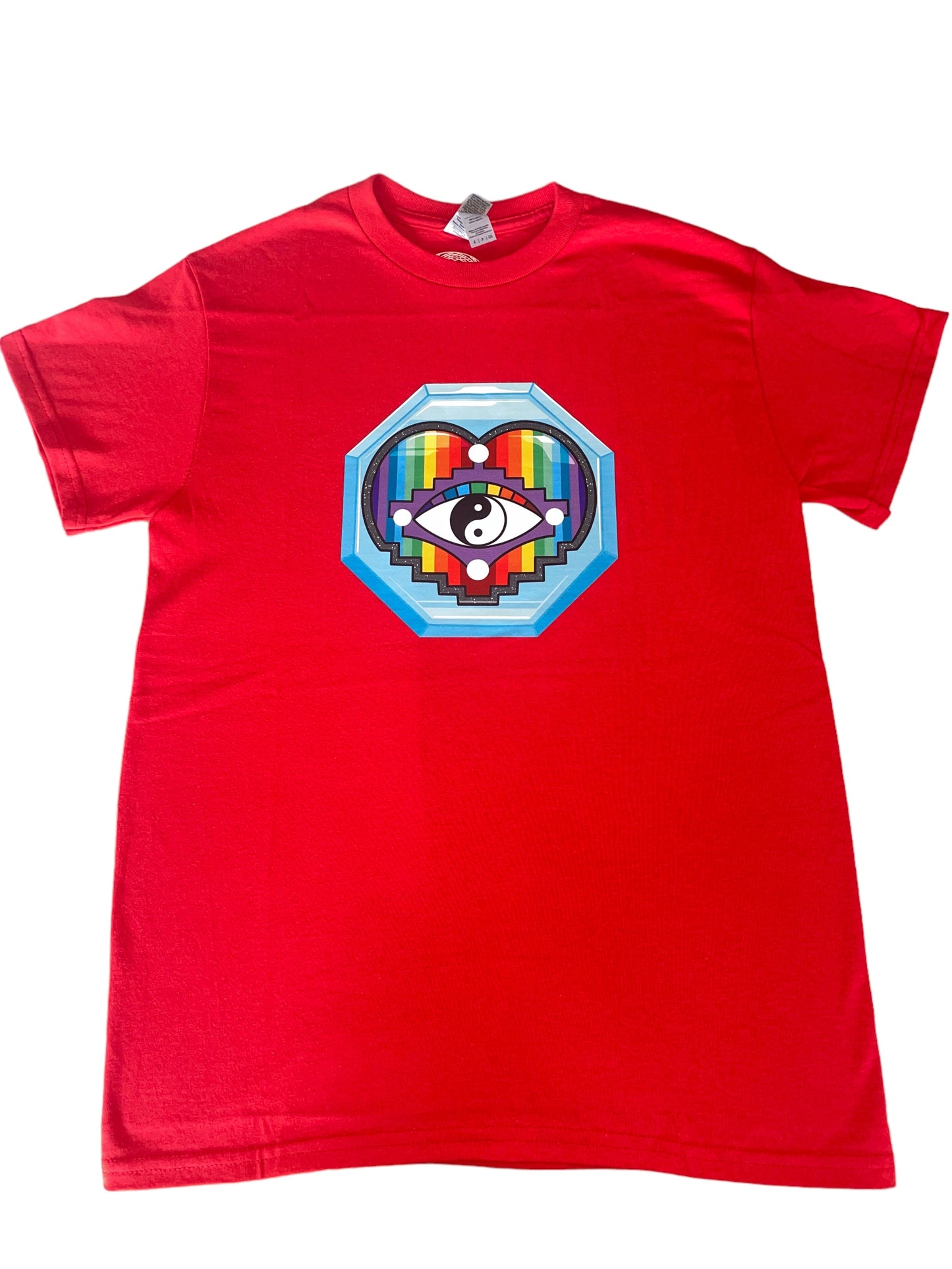 Rainbow Heart T-Shirt Red