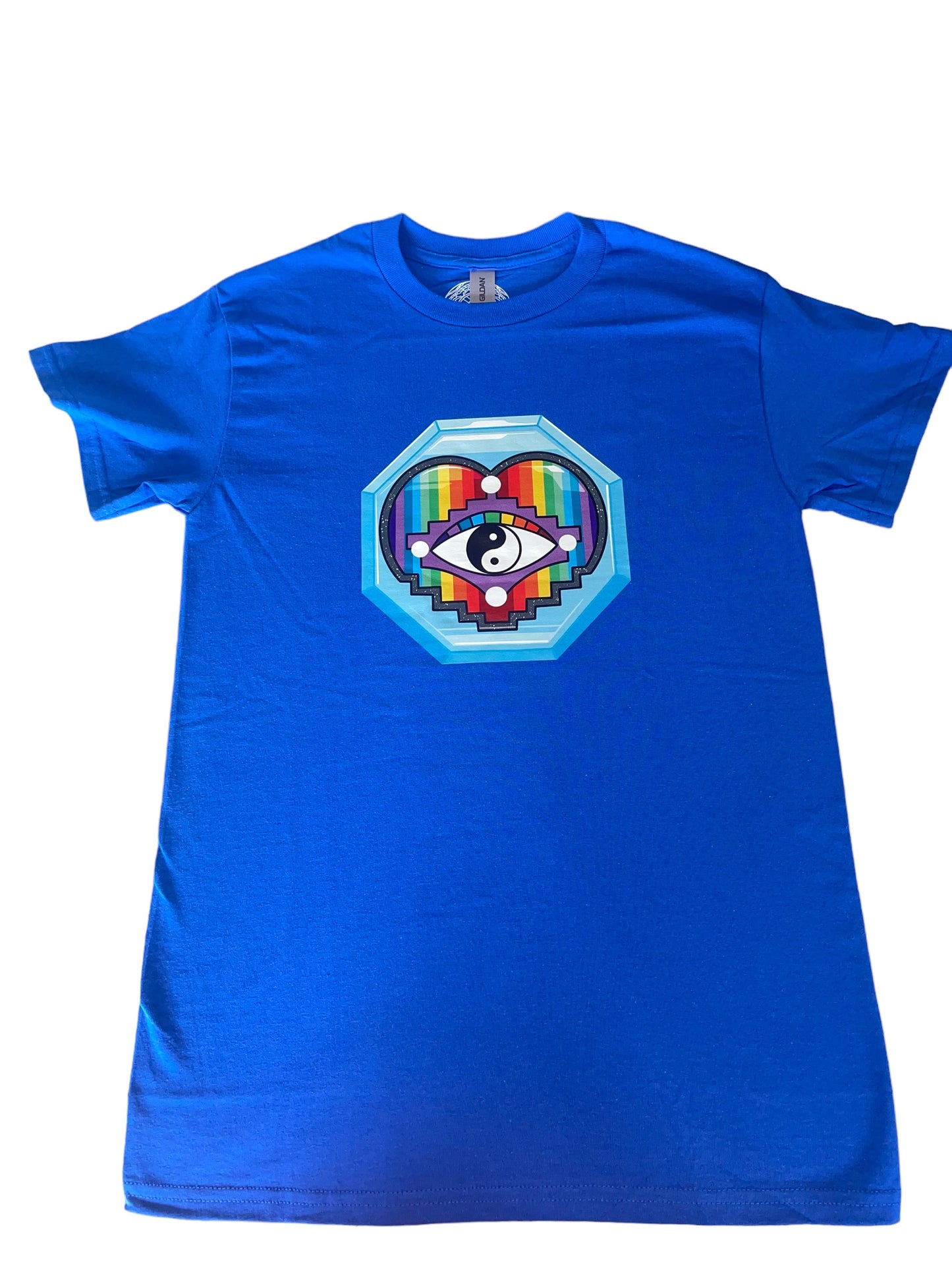 Rainbow Heart T-Shirt Blue