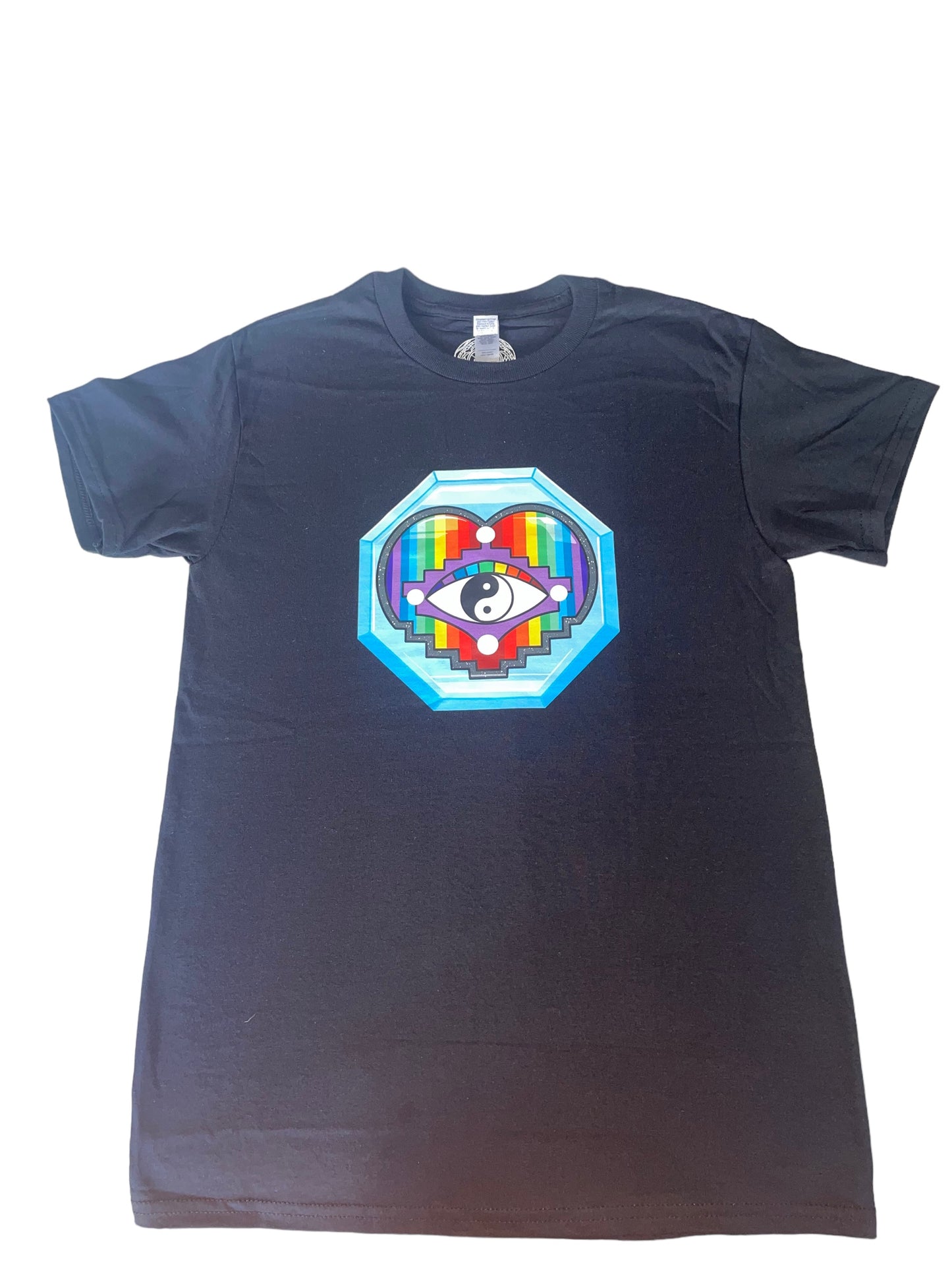 Rainbow Heart T-Shirt Black